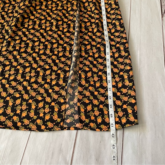 UO Mariah Lace-Up Midi Slip Dress Women’s Ladies L Heart Print Smocked Romance - Picture 10 of 12